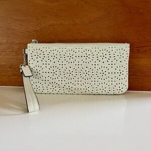 Coach White Wristlet Clutch